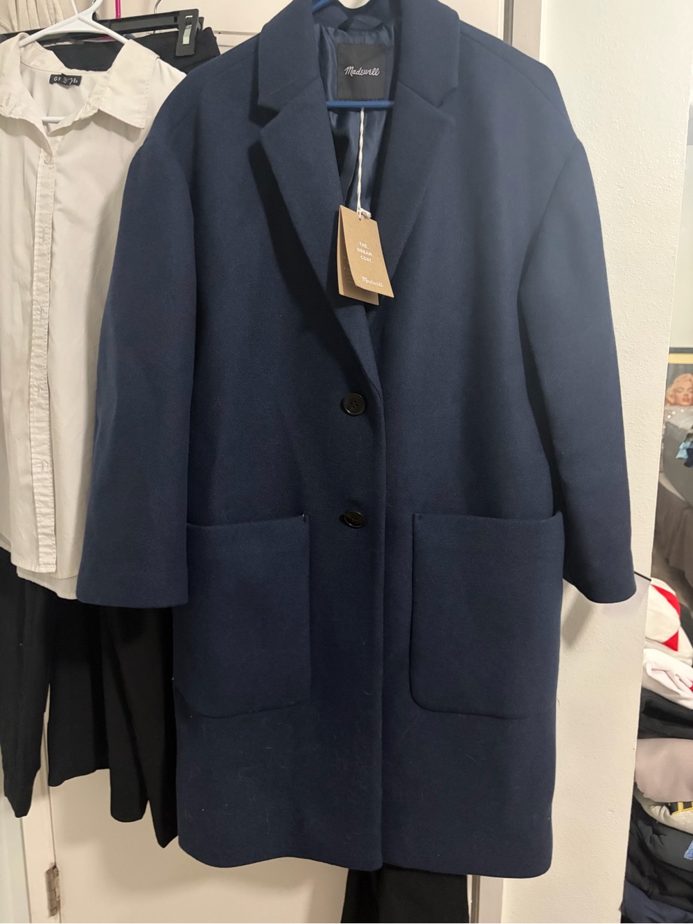 New NWT Madewell navy blue Elmcourt sz Medium M coat